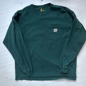 XL Carhartt Forest Green Longsleeve pocket tee